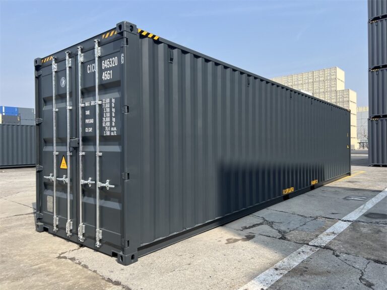 Neuwertiger 40-Fuß-High-Cube-Container in Grau